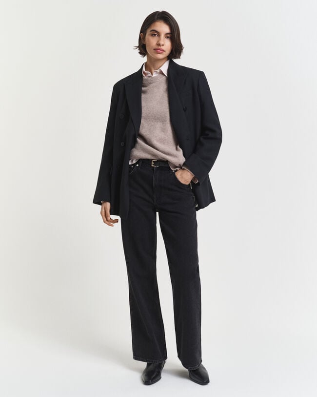 Pull col rond en laine et cachemire doux