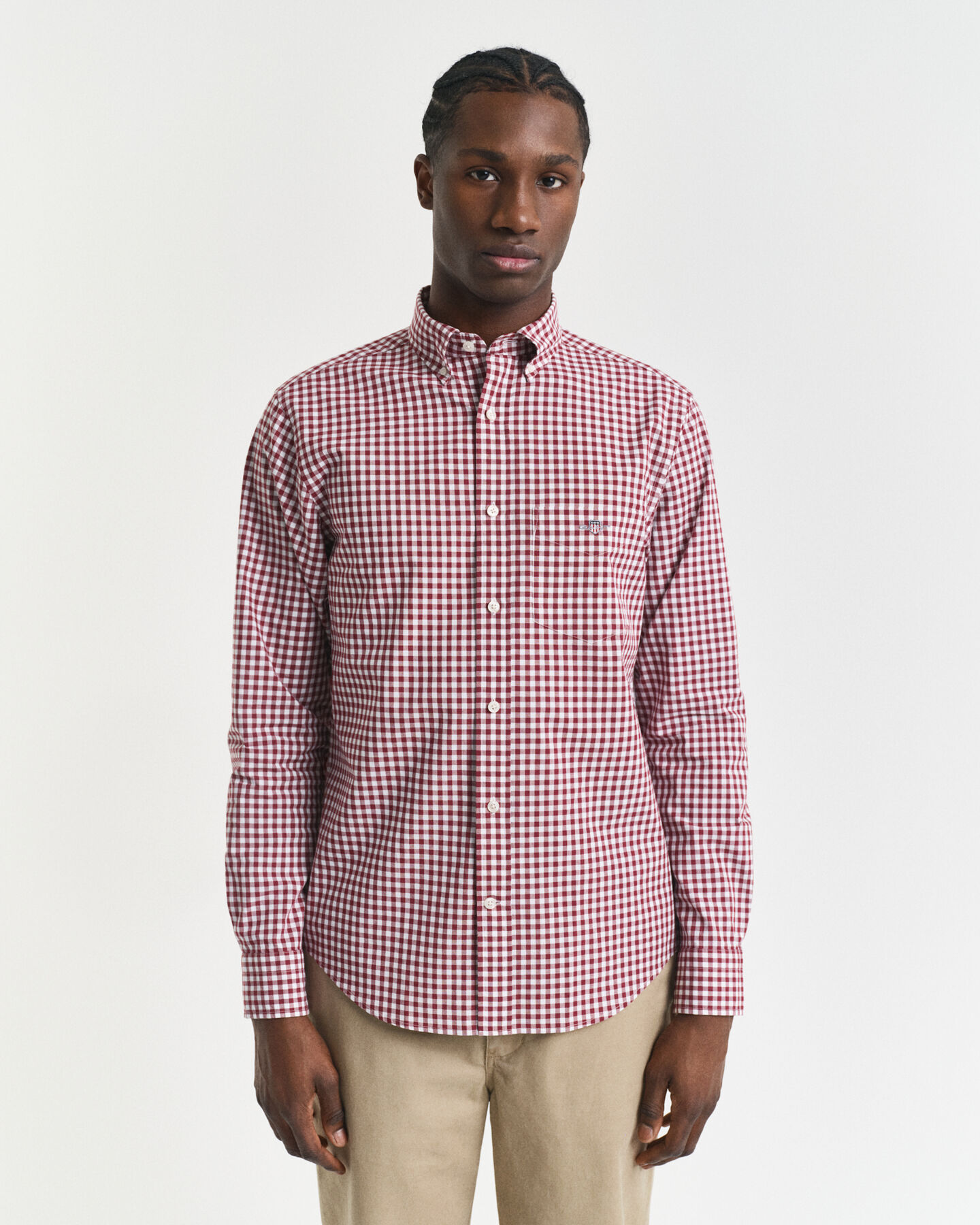 Regular Fit Classic hemd met Gingham-ruitje van poplin