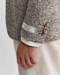 Veste blazer en maille à carreaux