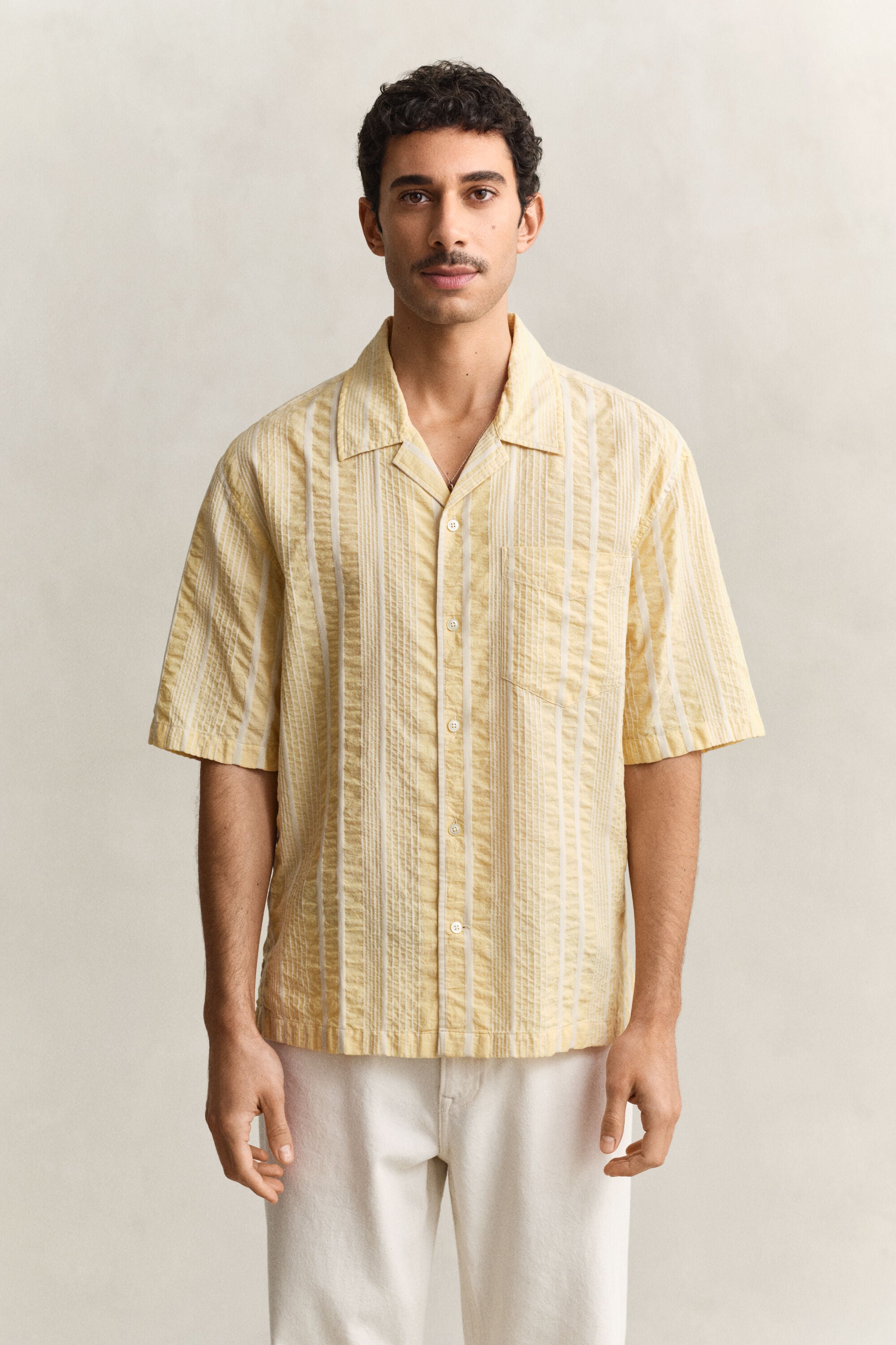 Chemise à manches courtes en seersucker