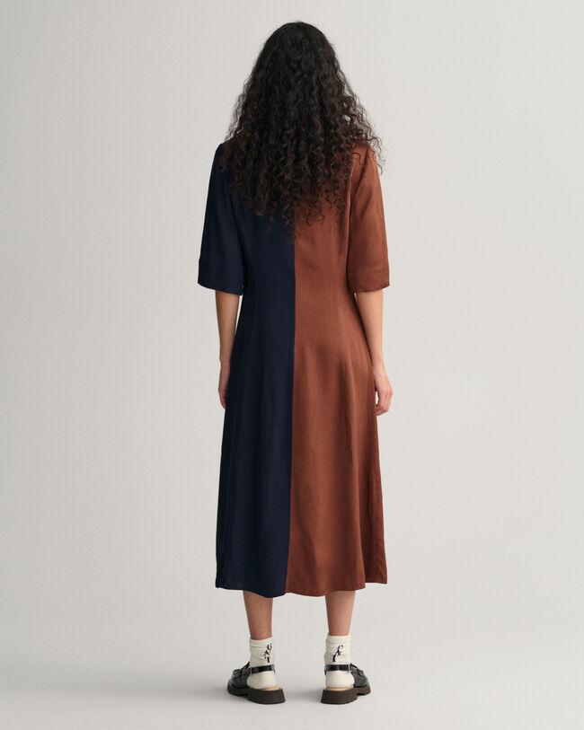 Rugger-jurk met korte mouwen en kleurblok