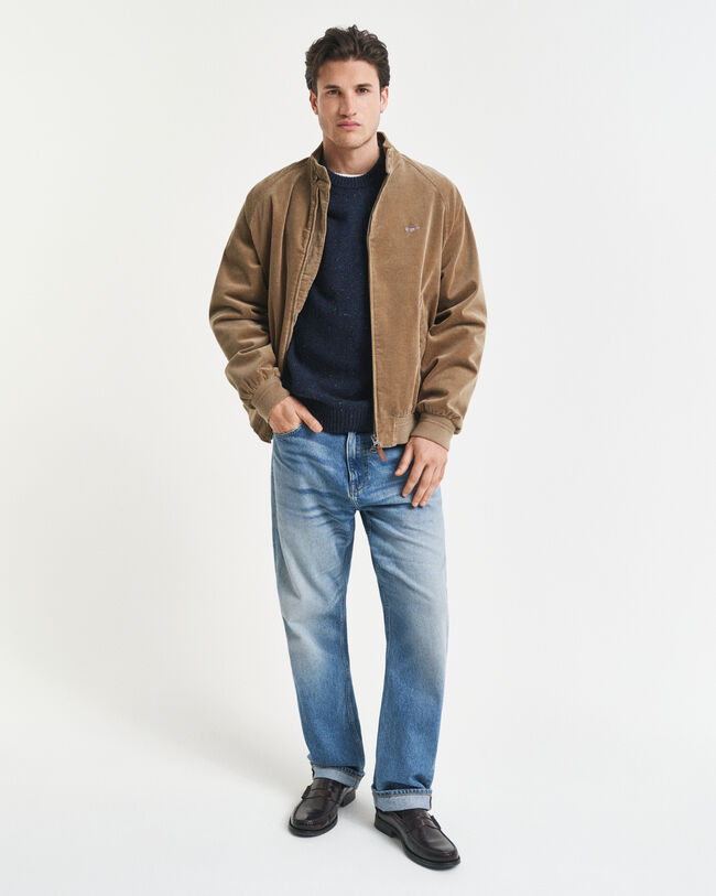 Trui met ronde hals van wolmix met spikkelpatroon