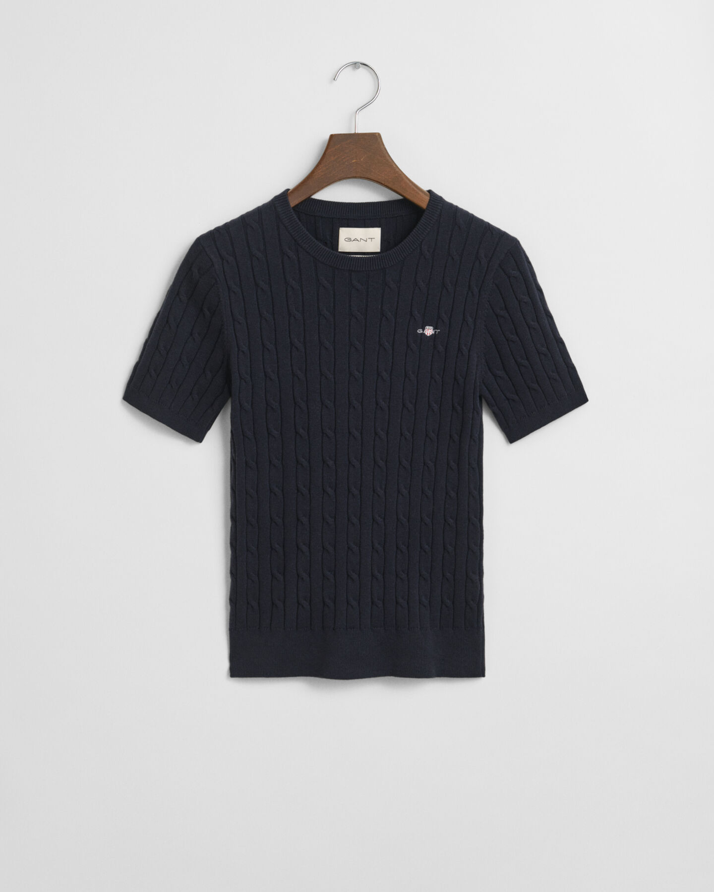 Pull en maille de coton stretch à torsades