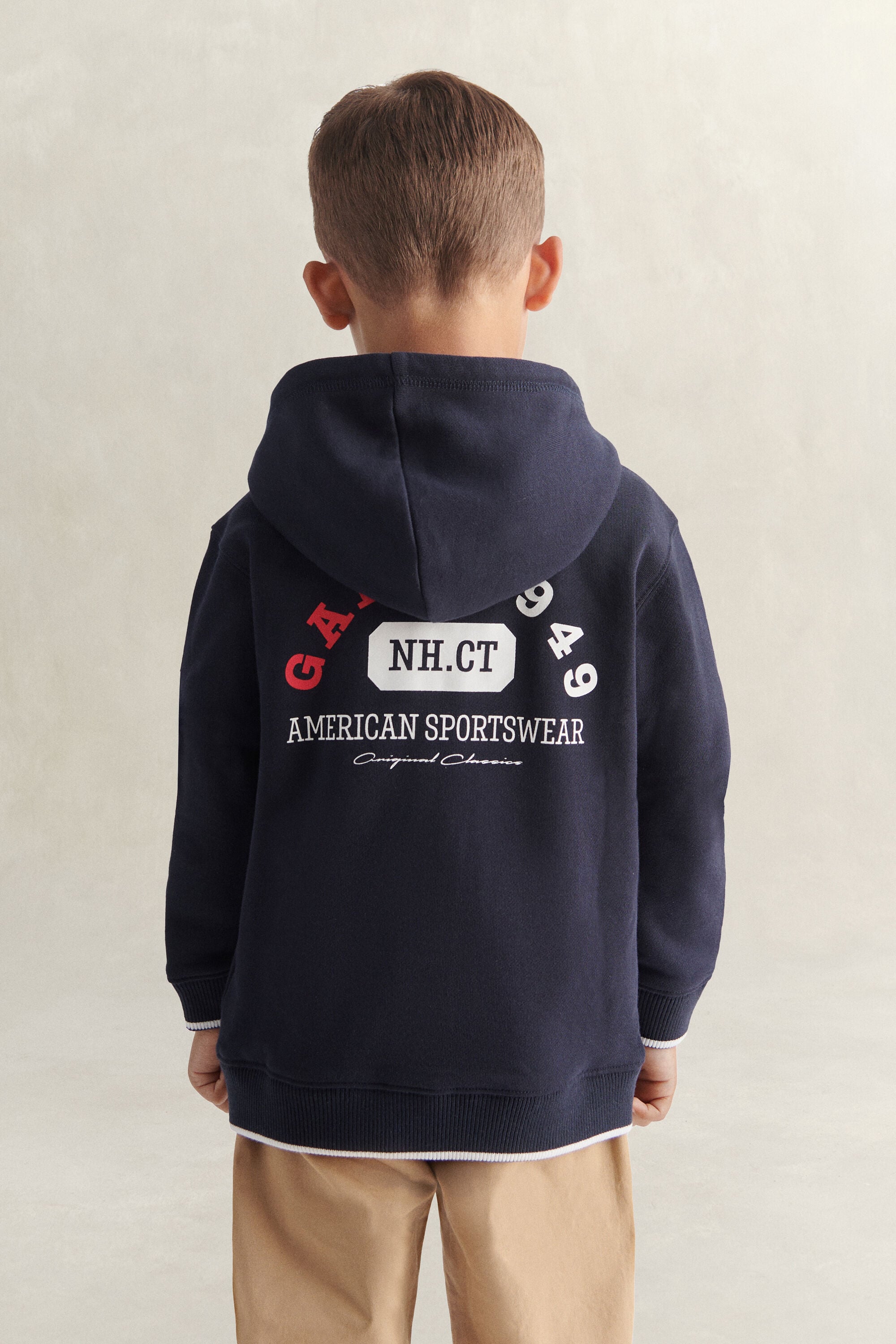 Sweat à capuche zippé avec logo universitaire Garçon