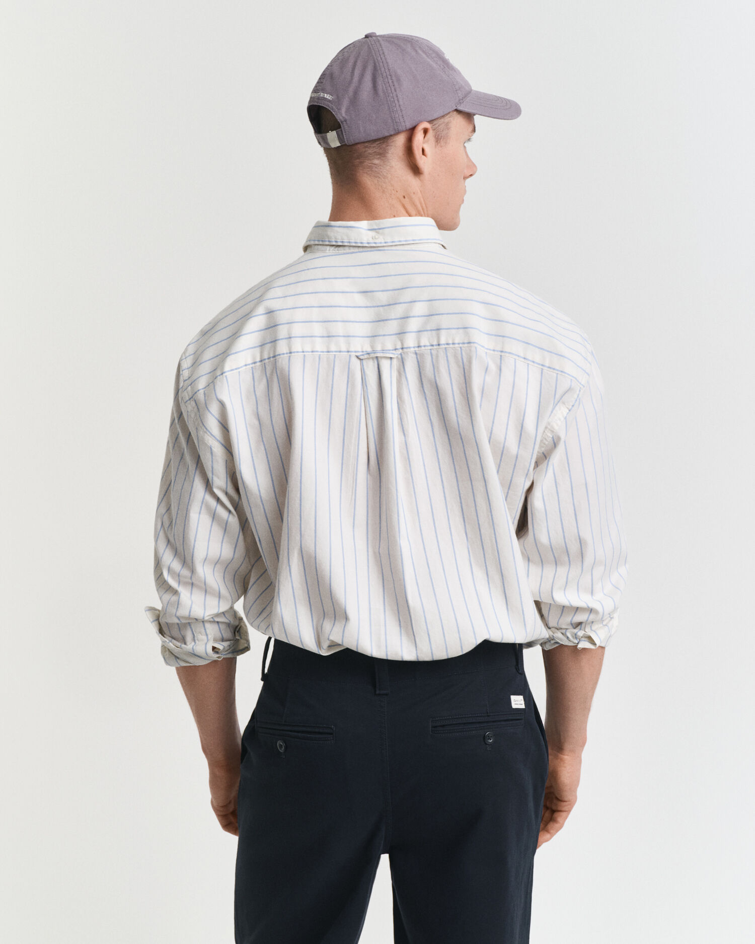 Chemise coupe décontractée en coton Oxford Luxury à rayures
