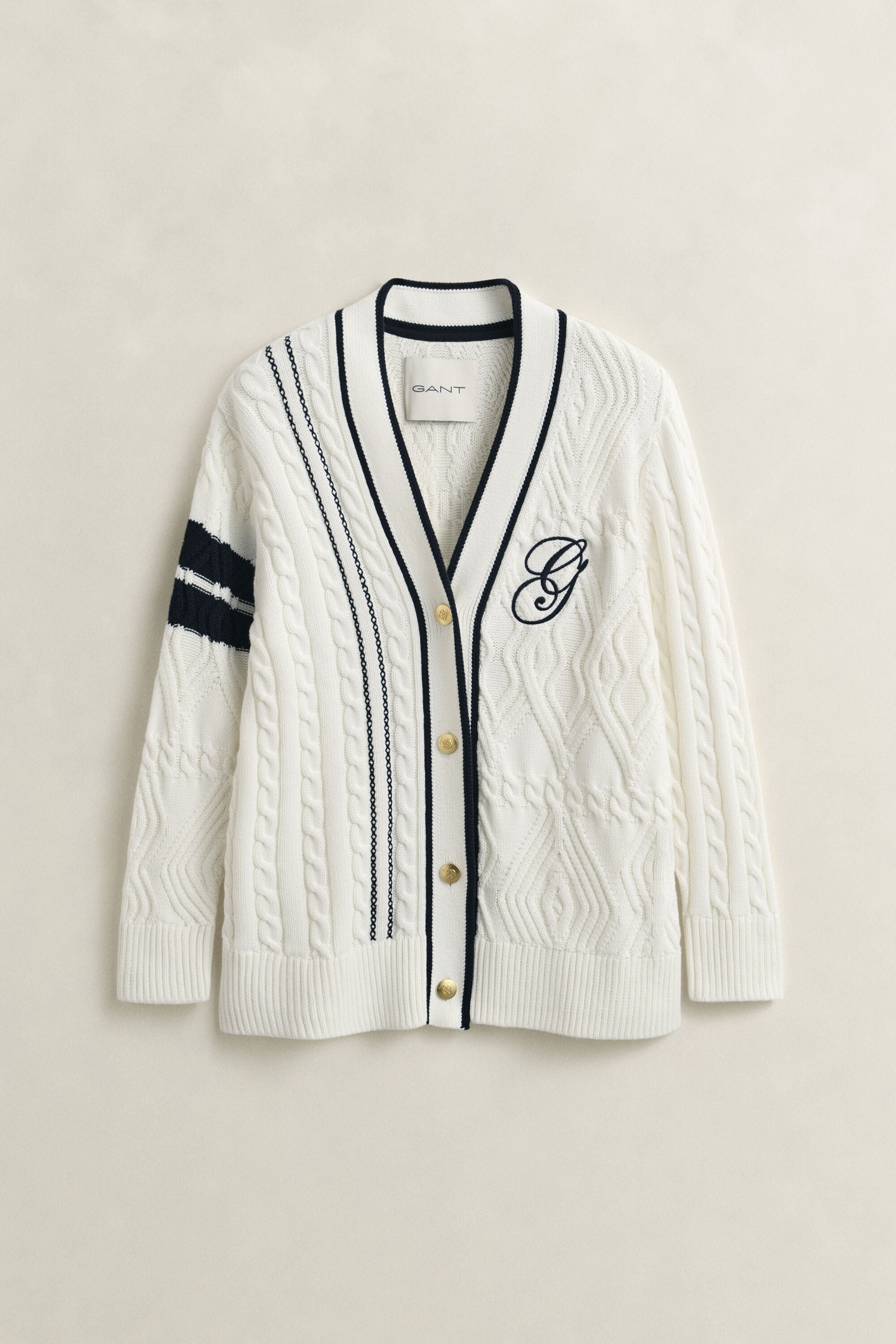 Kabelgebreid Varsity-vest