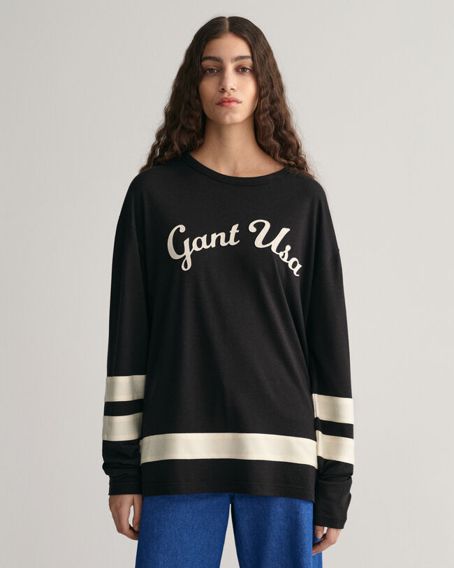 Script Graphic T-shirt met lange mouwen