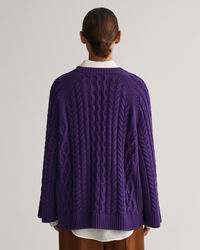 Pull ras du cou ultra-ample en maille torsad&eacute;e