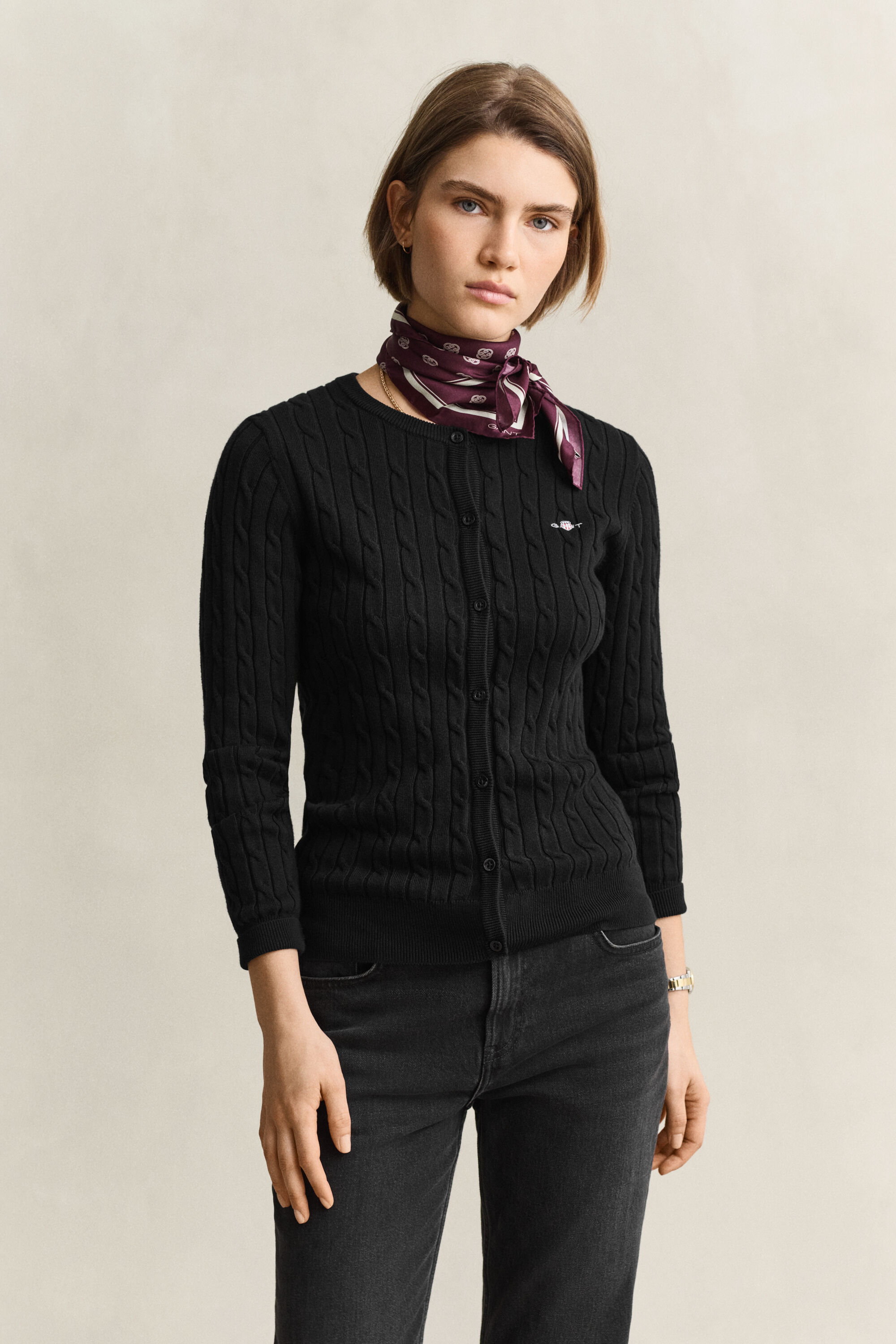 Cardigan en maille torsadée