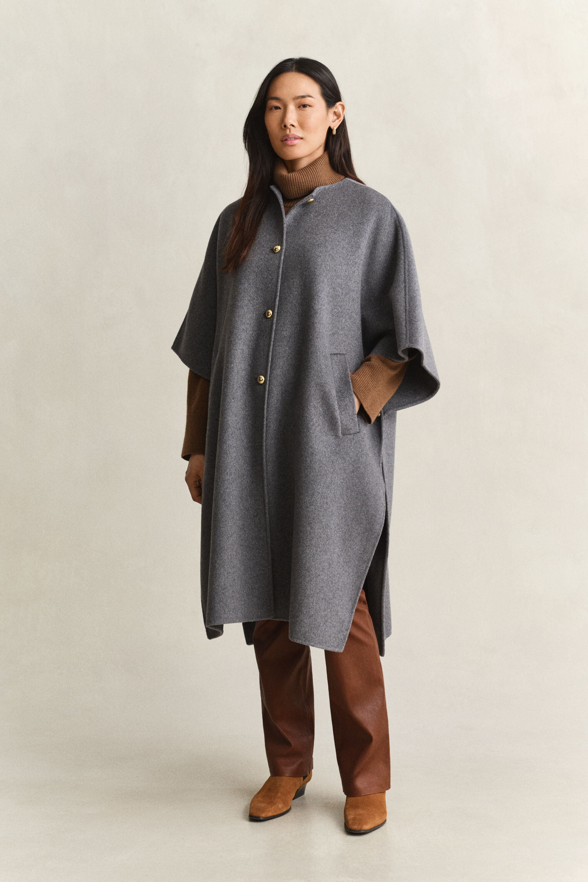 Manteau-cape cousu main