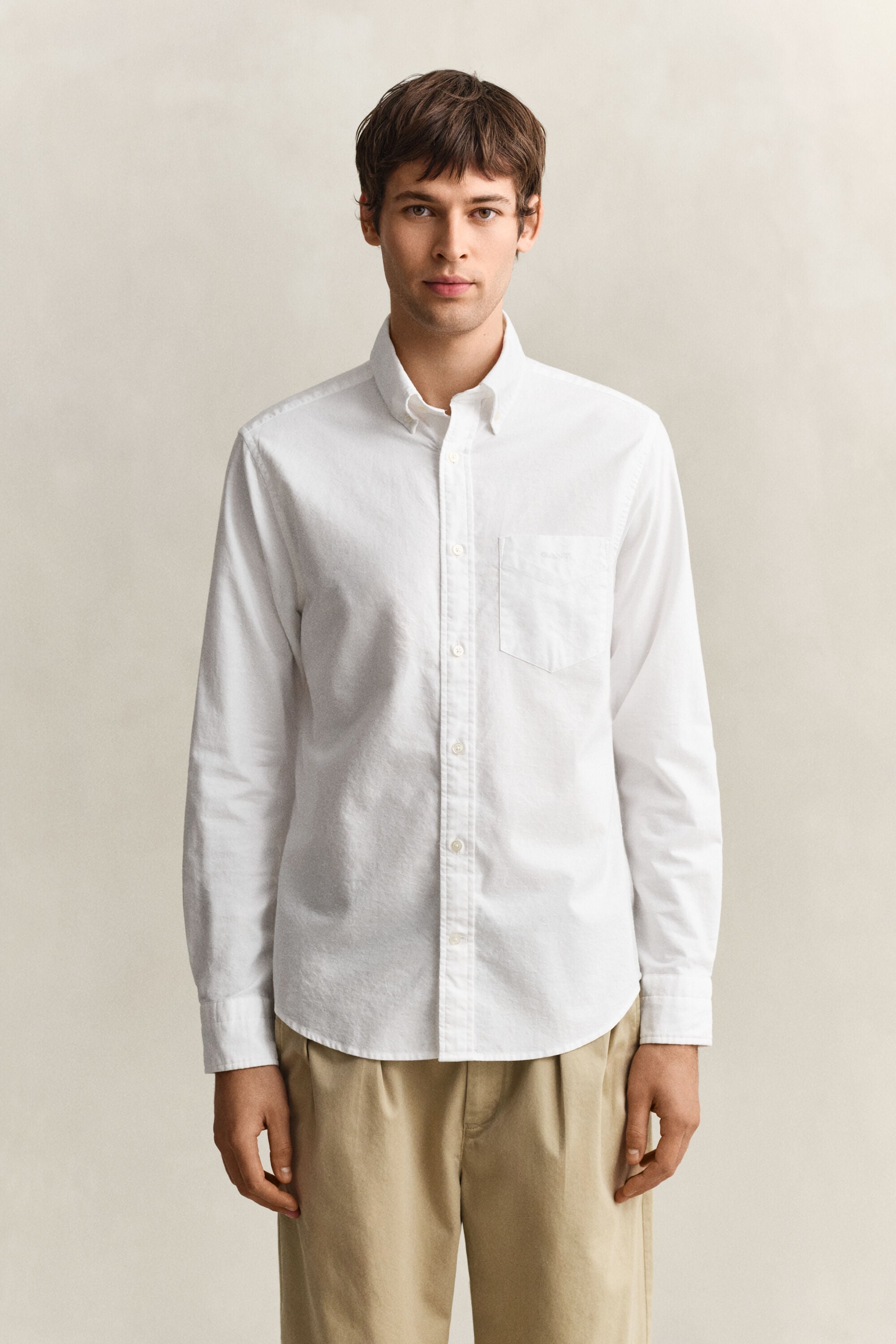 Chemise dobby en coton Oxford classique à rayures