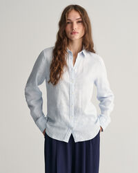 Chemise regular fit en chambray de lin