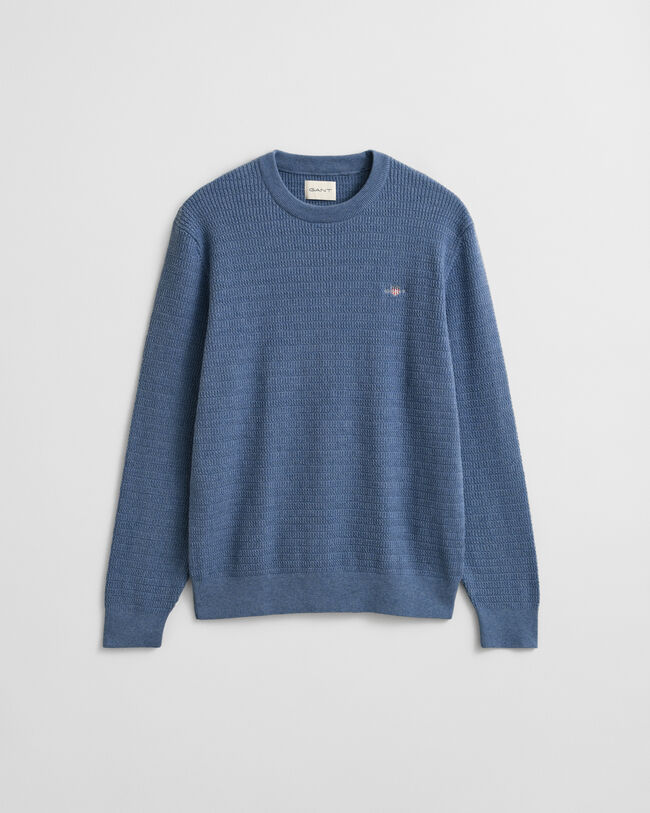 Pull col rond en maille torsadée