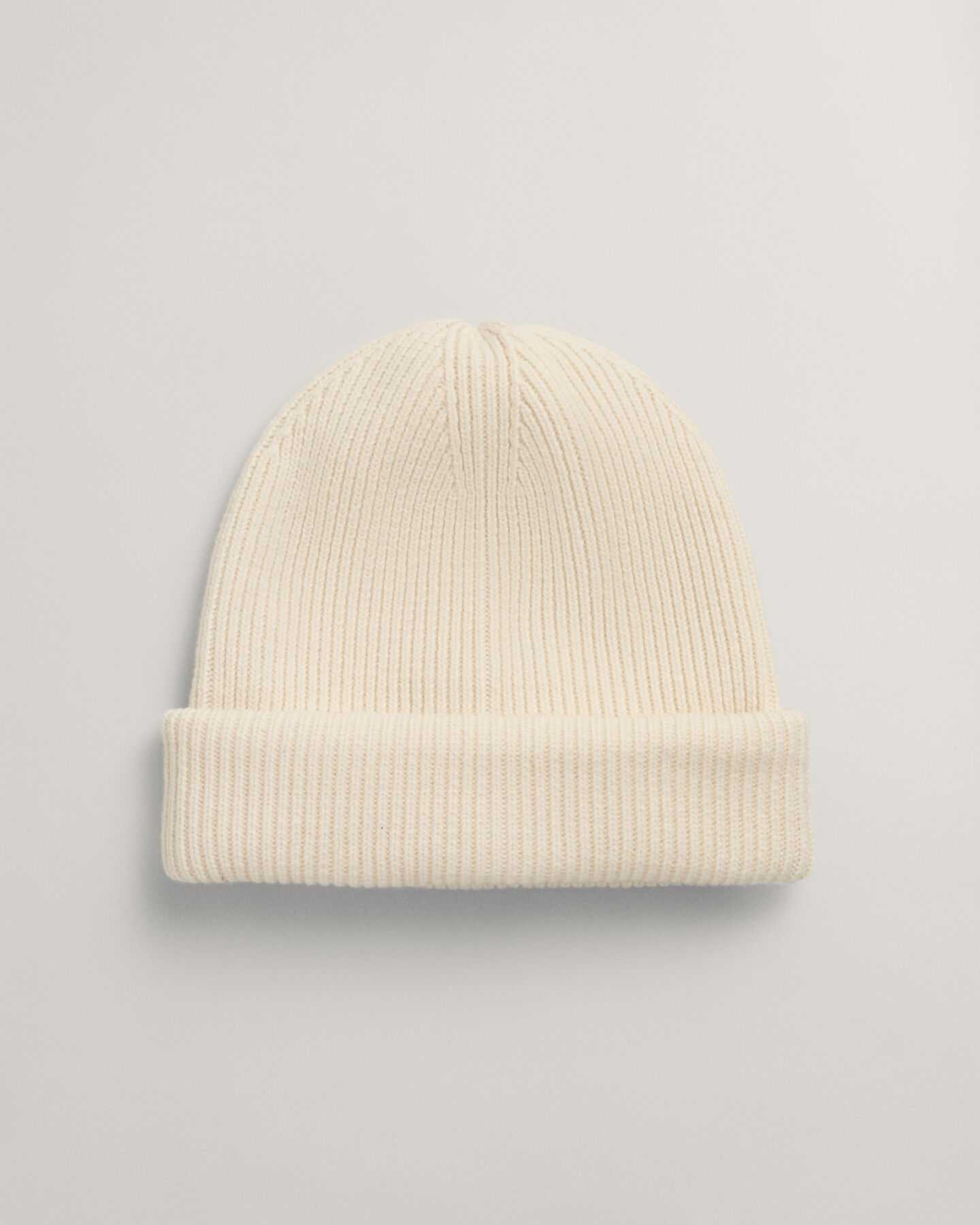 Beanie van geribde wol