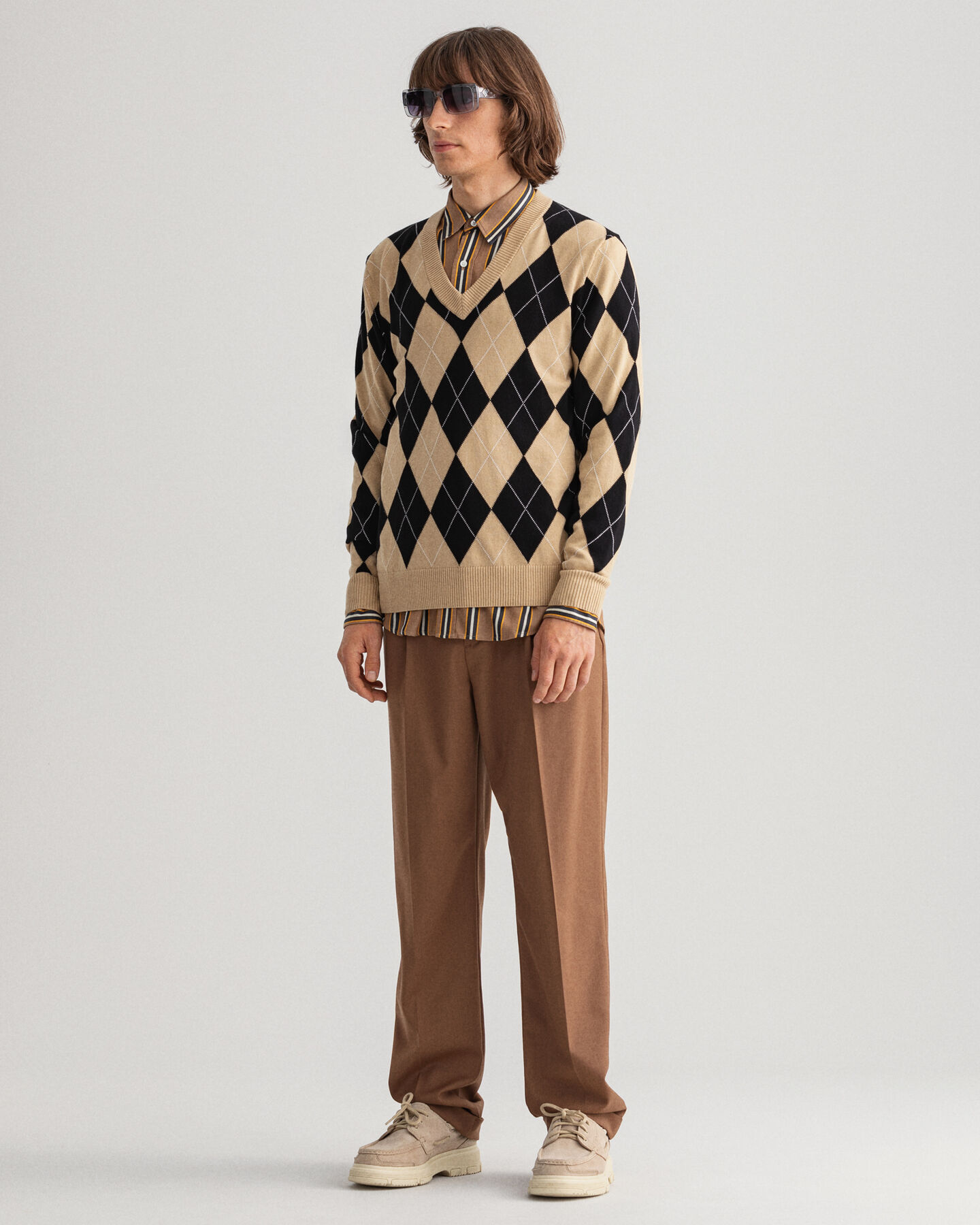 Argyle V-Neck Sweater