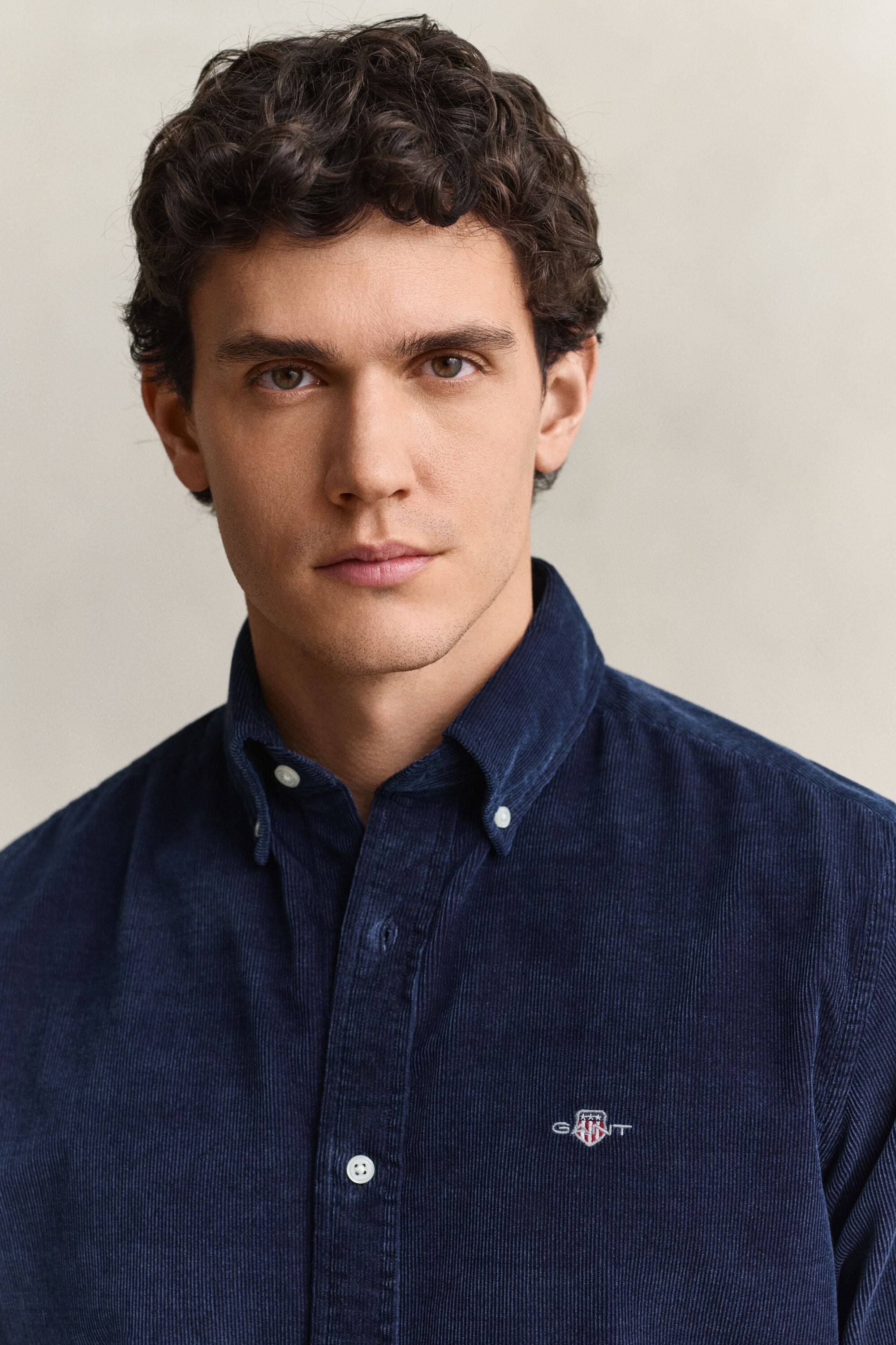 Indigo corduroy overhemd