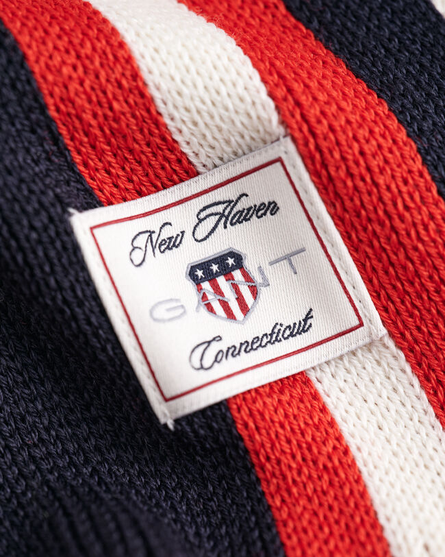 Gebreide gestreepte sjaal van wolmix