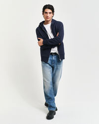 Gebosseleerde hoodie met ritssluiting