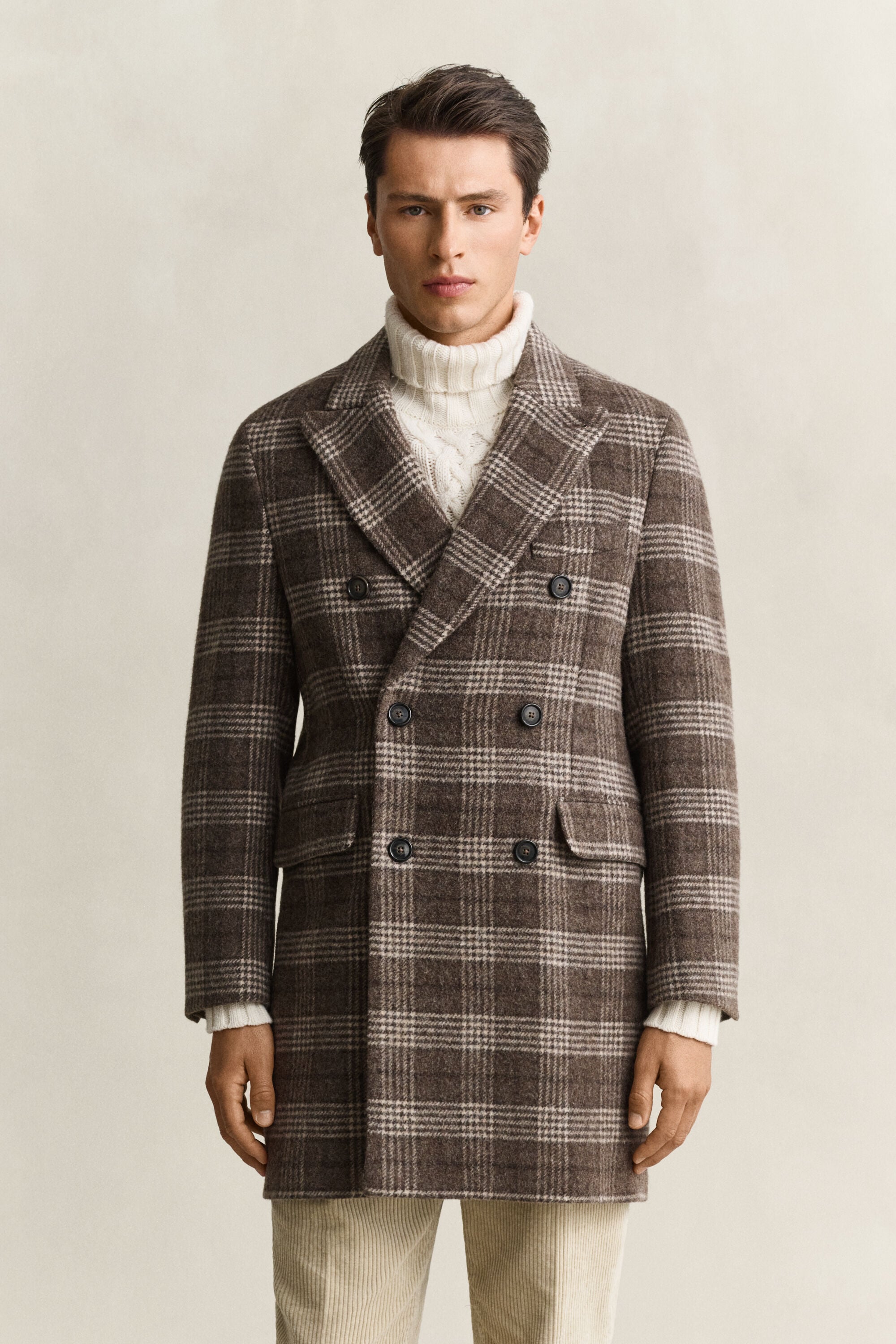 Manteau à boutonnage croisé en laine