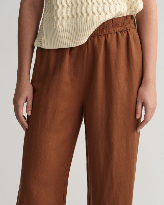 Pull-On broek van linnen en viscose