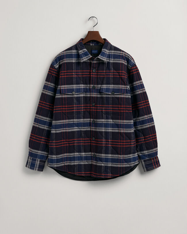Doorgestikt flanellen overshirt