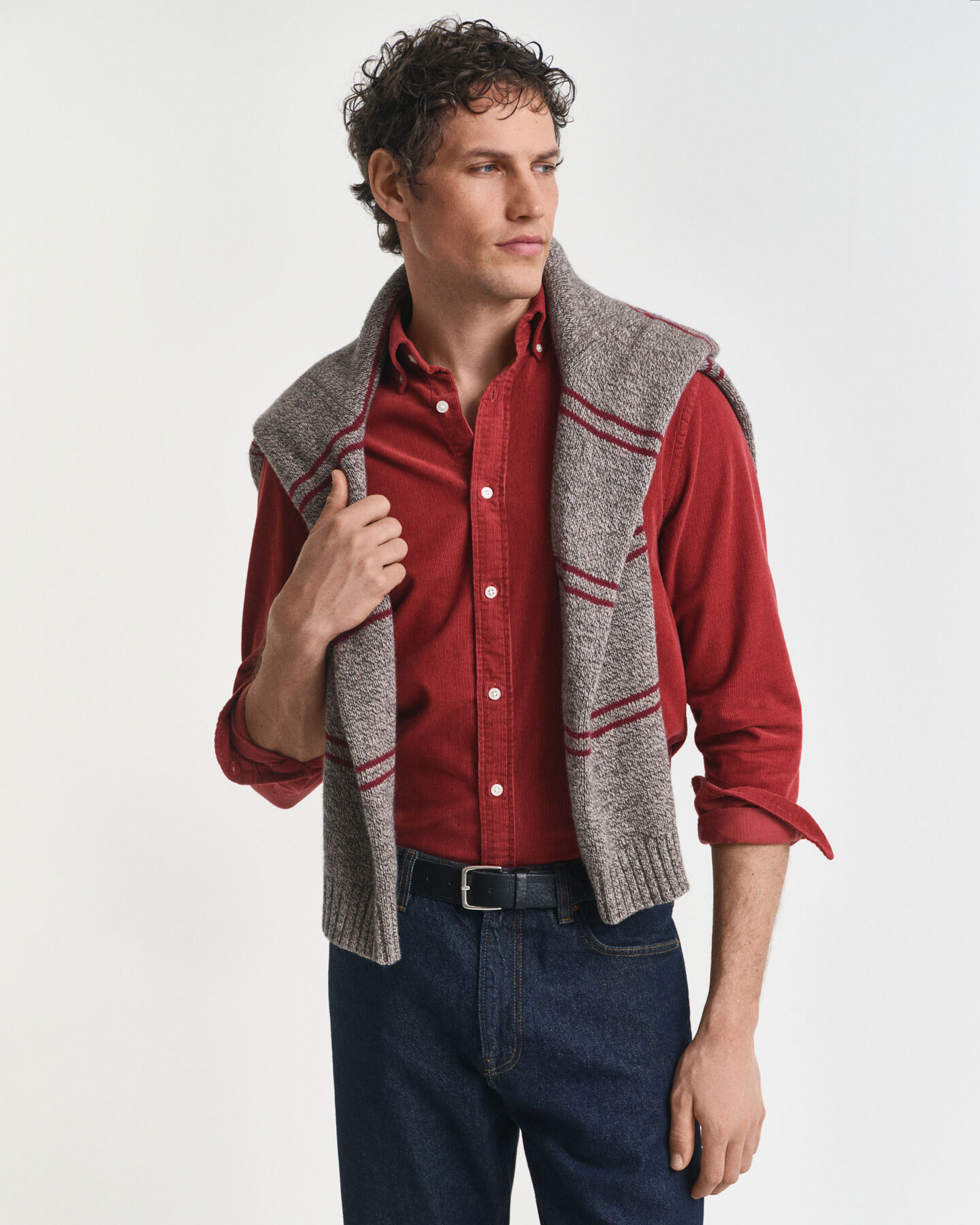 Chemise coupe regular en velours côtelé de coton