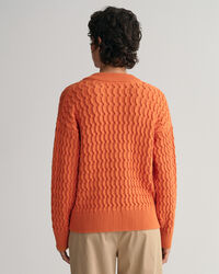 Cardigan col V en coton Textured