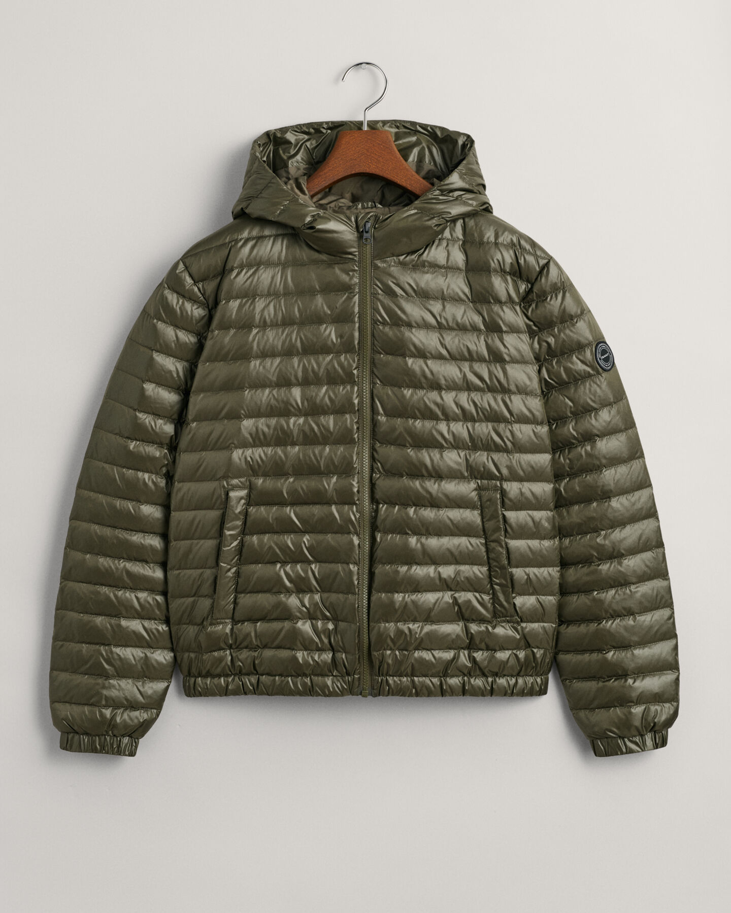 Teens glanzend lichtgewicht donsjack met wattering