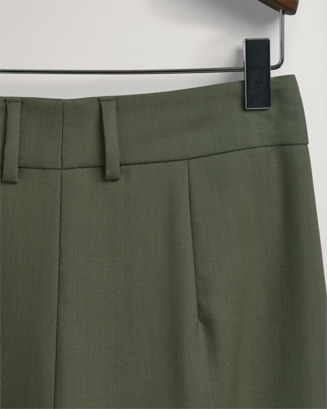 Wijde broek met hoge taille en plooien