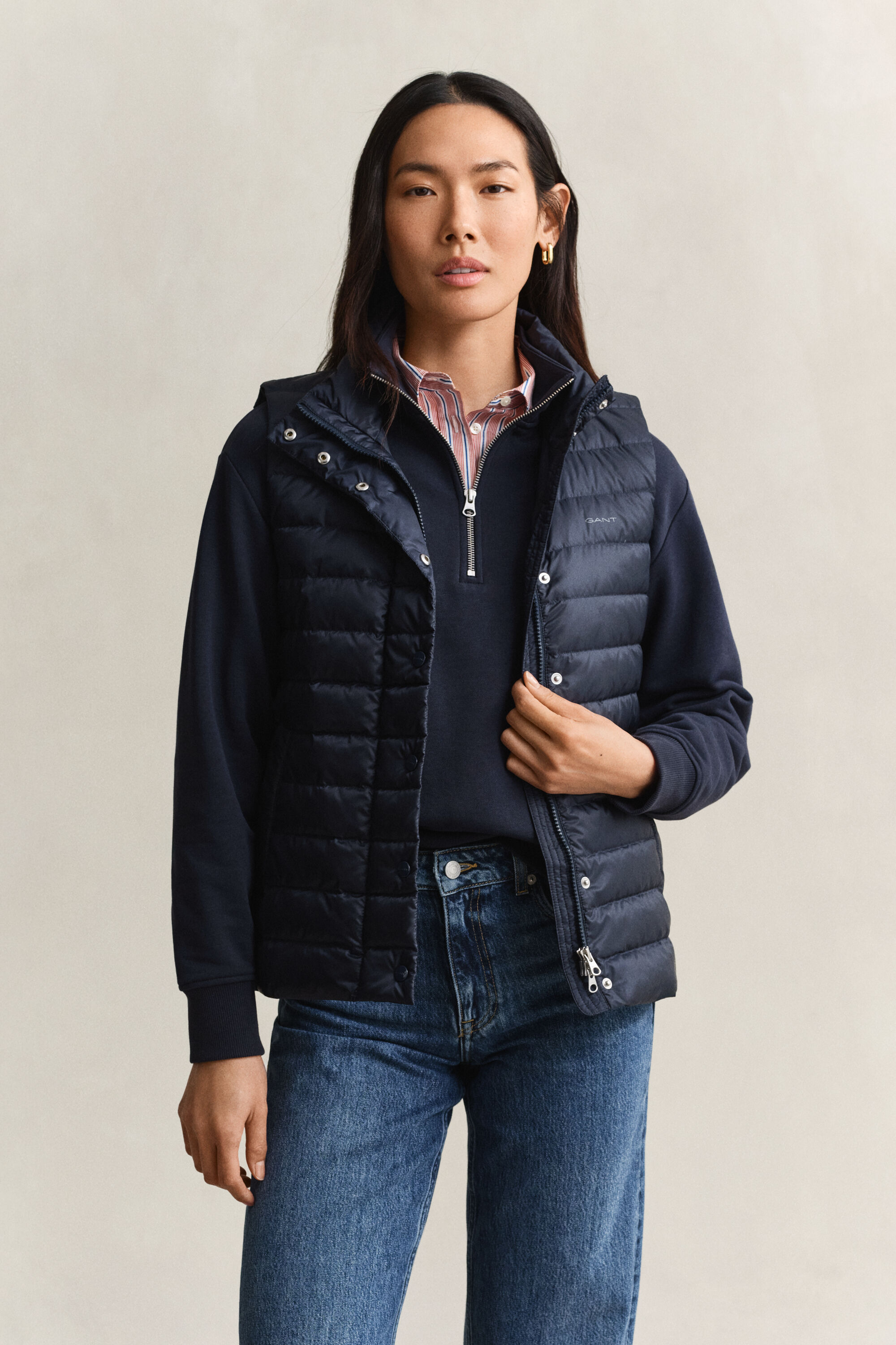 Lichte donsbodywarmer