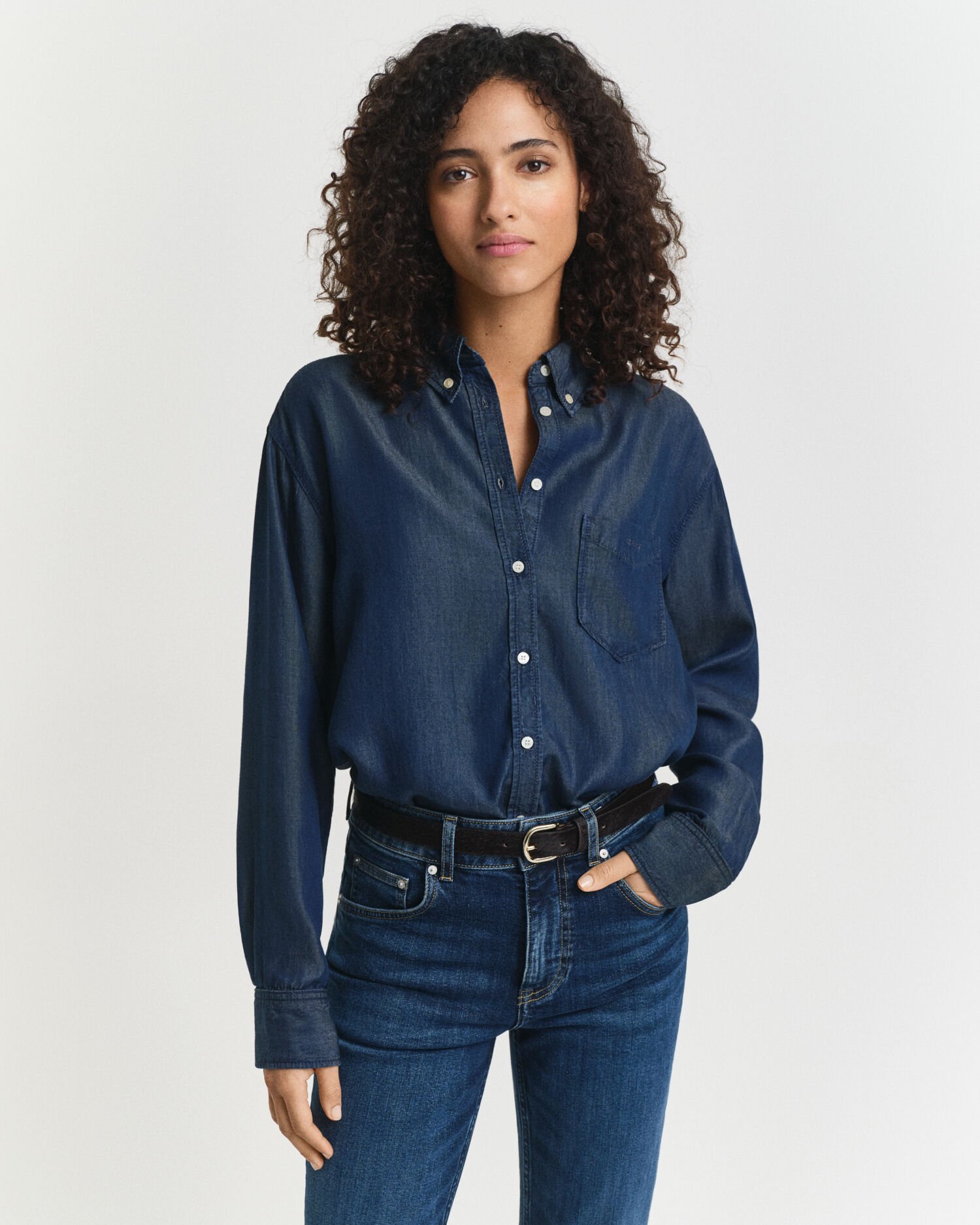 Chemise coupe décontractée Indigo