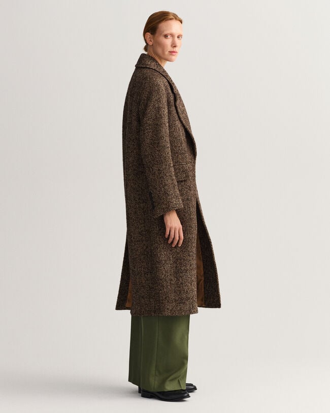 Overjas met visgraatmotief