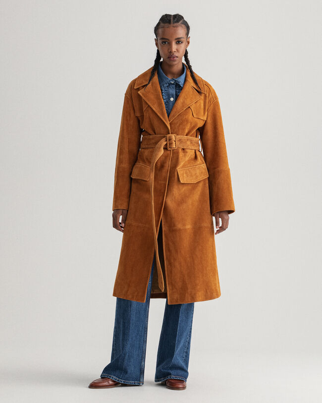 Belted Suede Coat