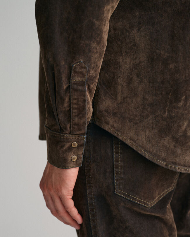 Oversized fluwelen rodeo-hemd