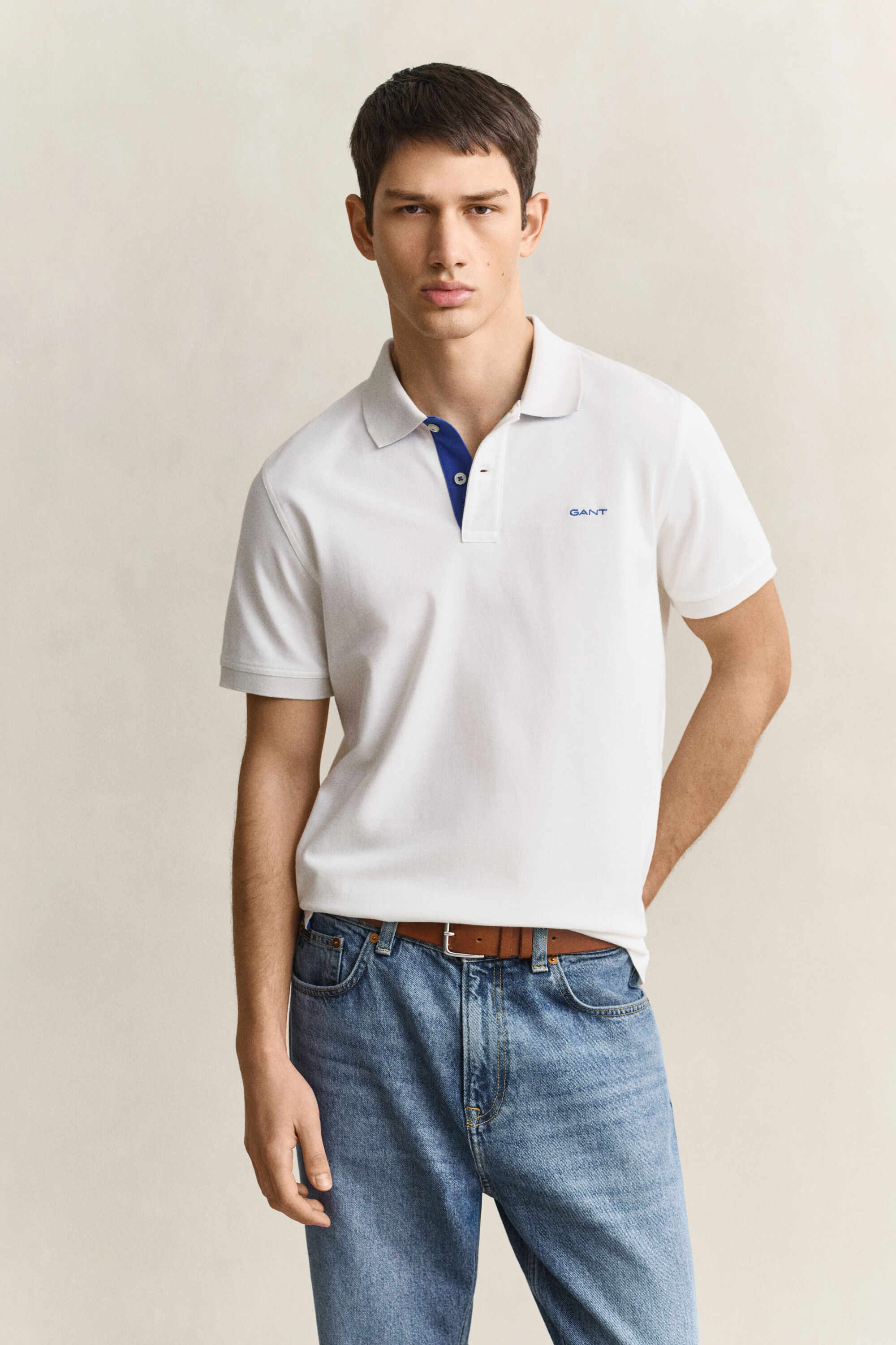 Polo en coton piqué contrastant