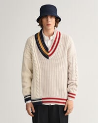 Pull col V style patchwork Cricket