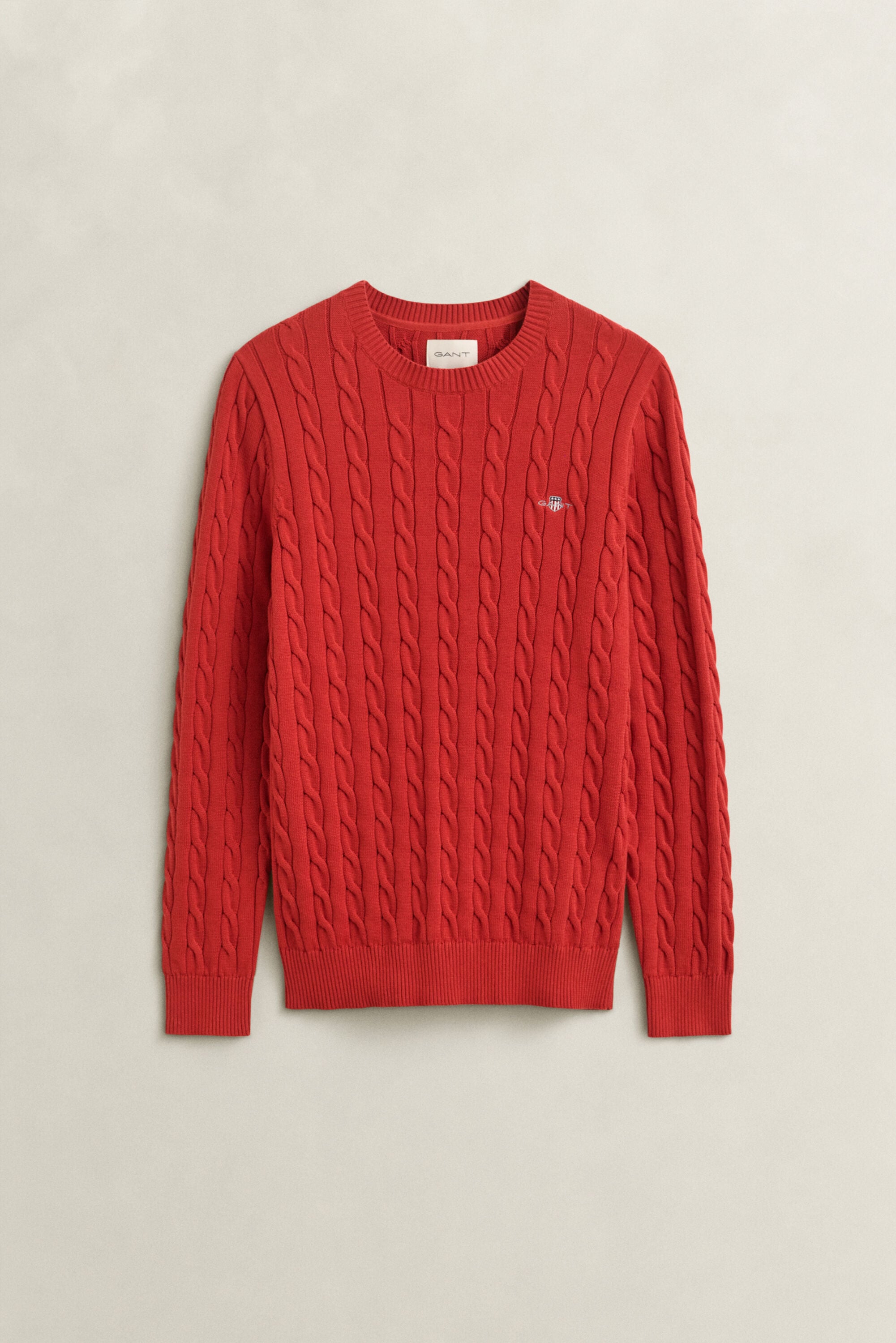 Pull col rond en maille de coton torsadée