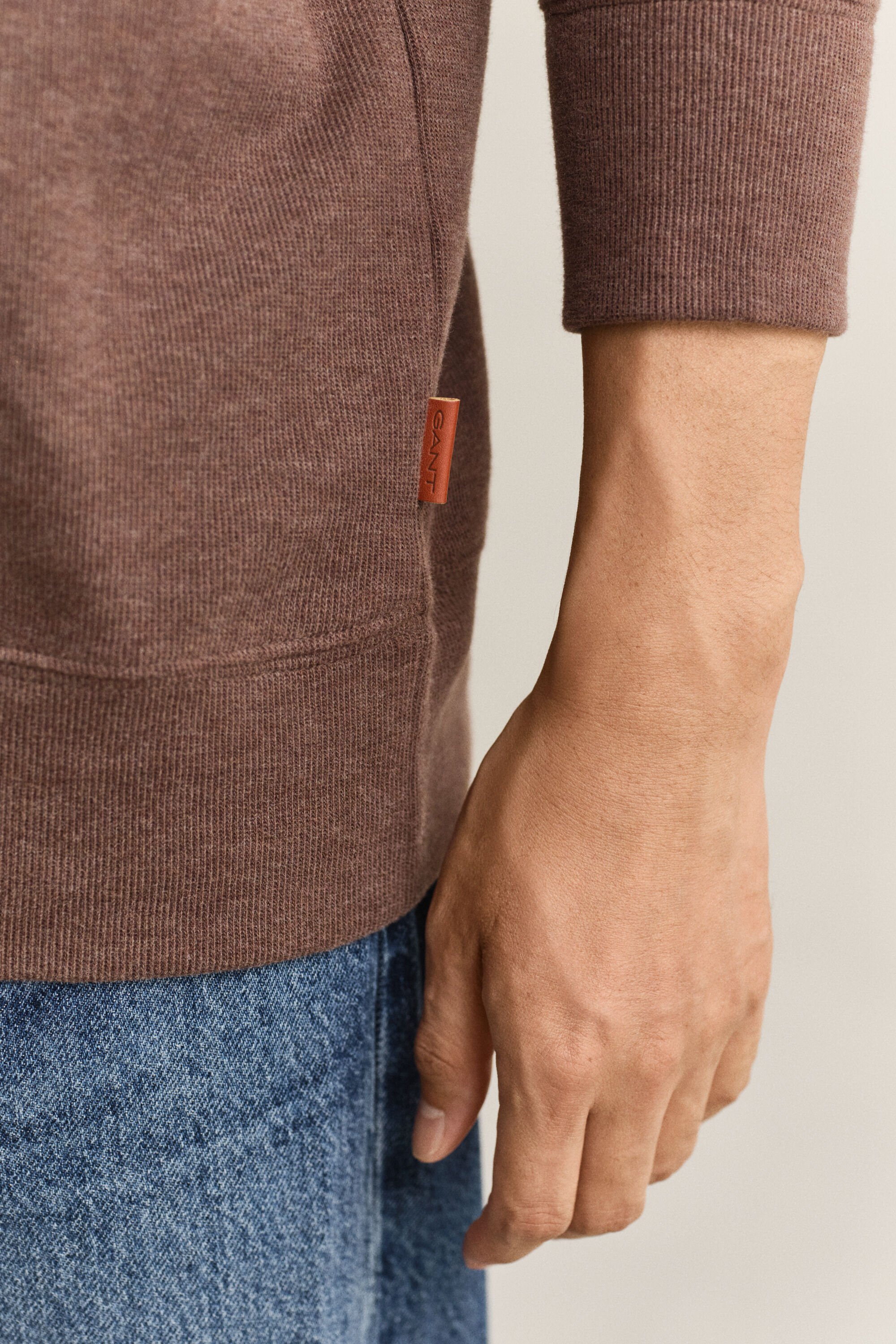 Sacker Rib sweatshirt met korte rits