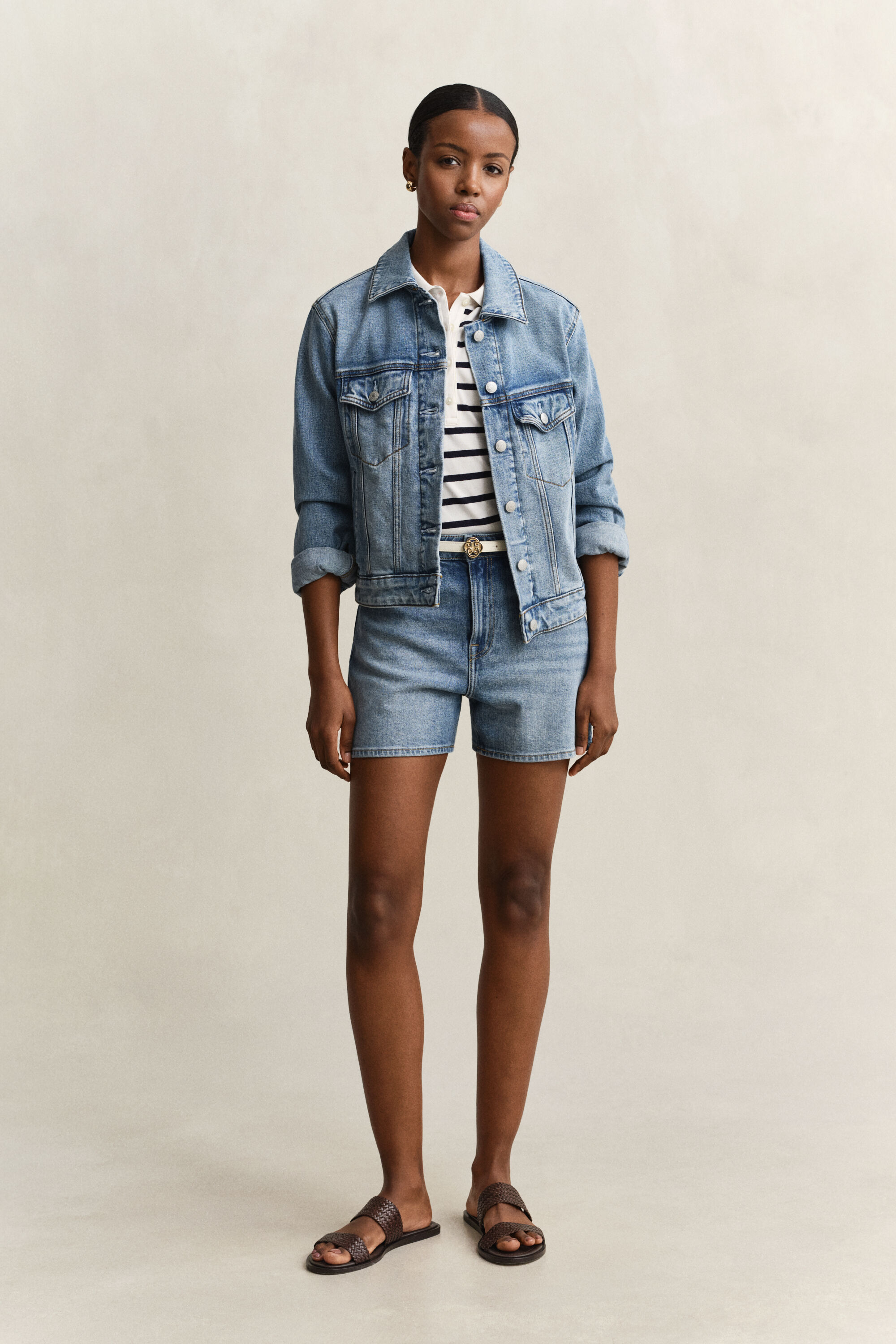 Polo en coton piqué à rayures