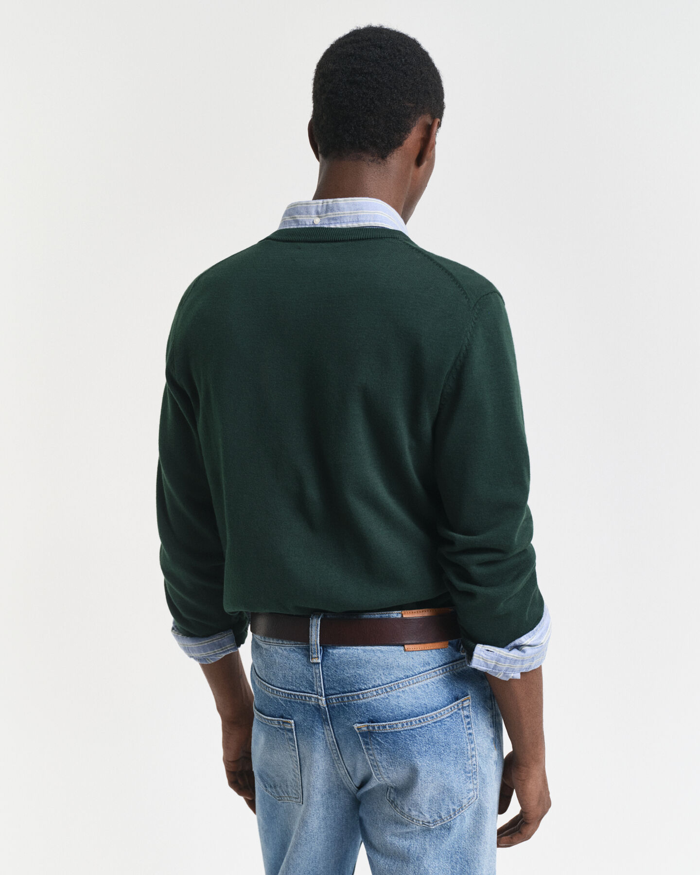 Pull col V en coton classique