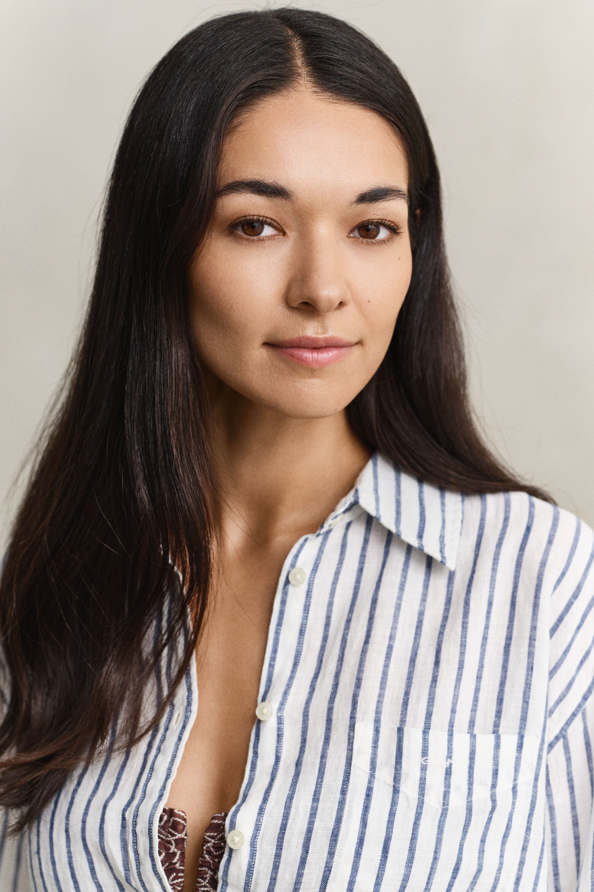 Chemise relaxed fit en lin à rayures