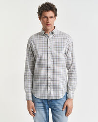 Chemise coupe regular en sergé à carreaux