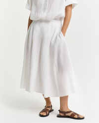 Seersucker rok met ton sur ton streepje