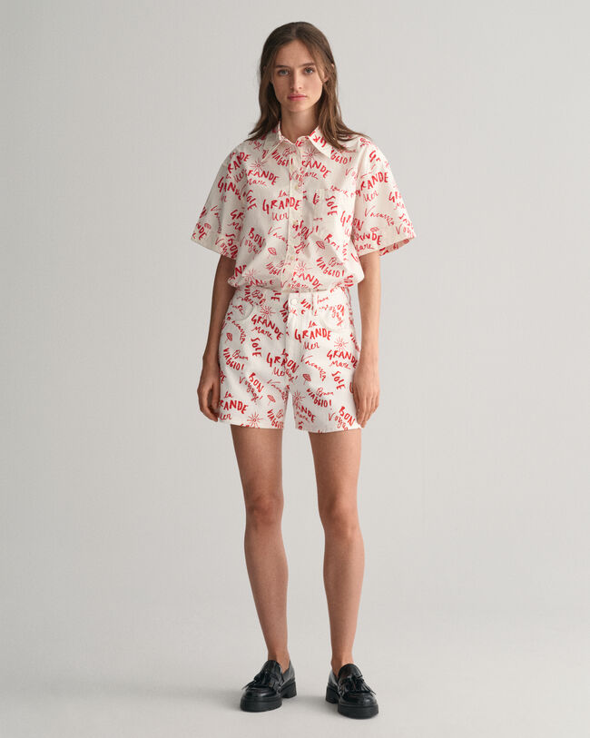 Short met tekstprint