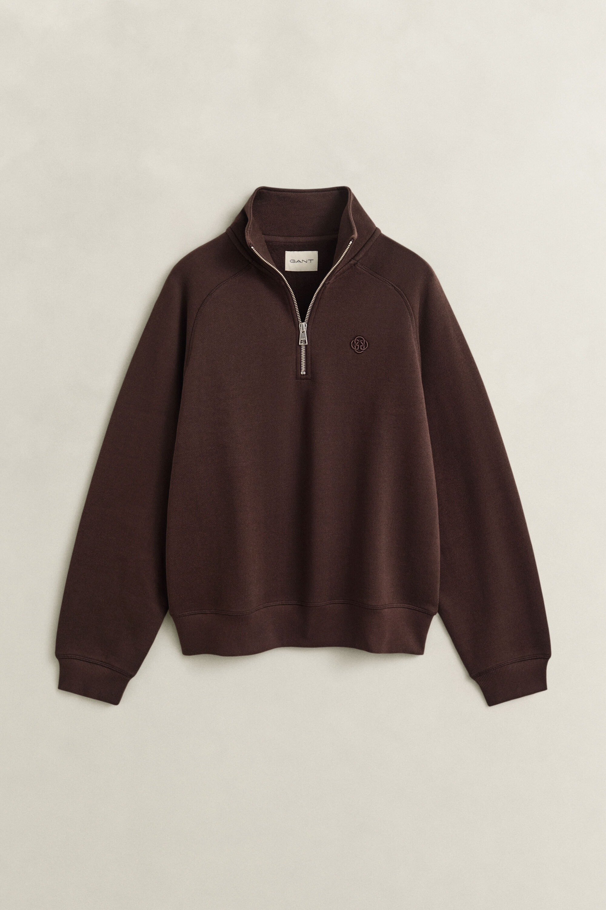 Sweat-shirt à demi-zip brodé
