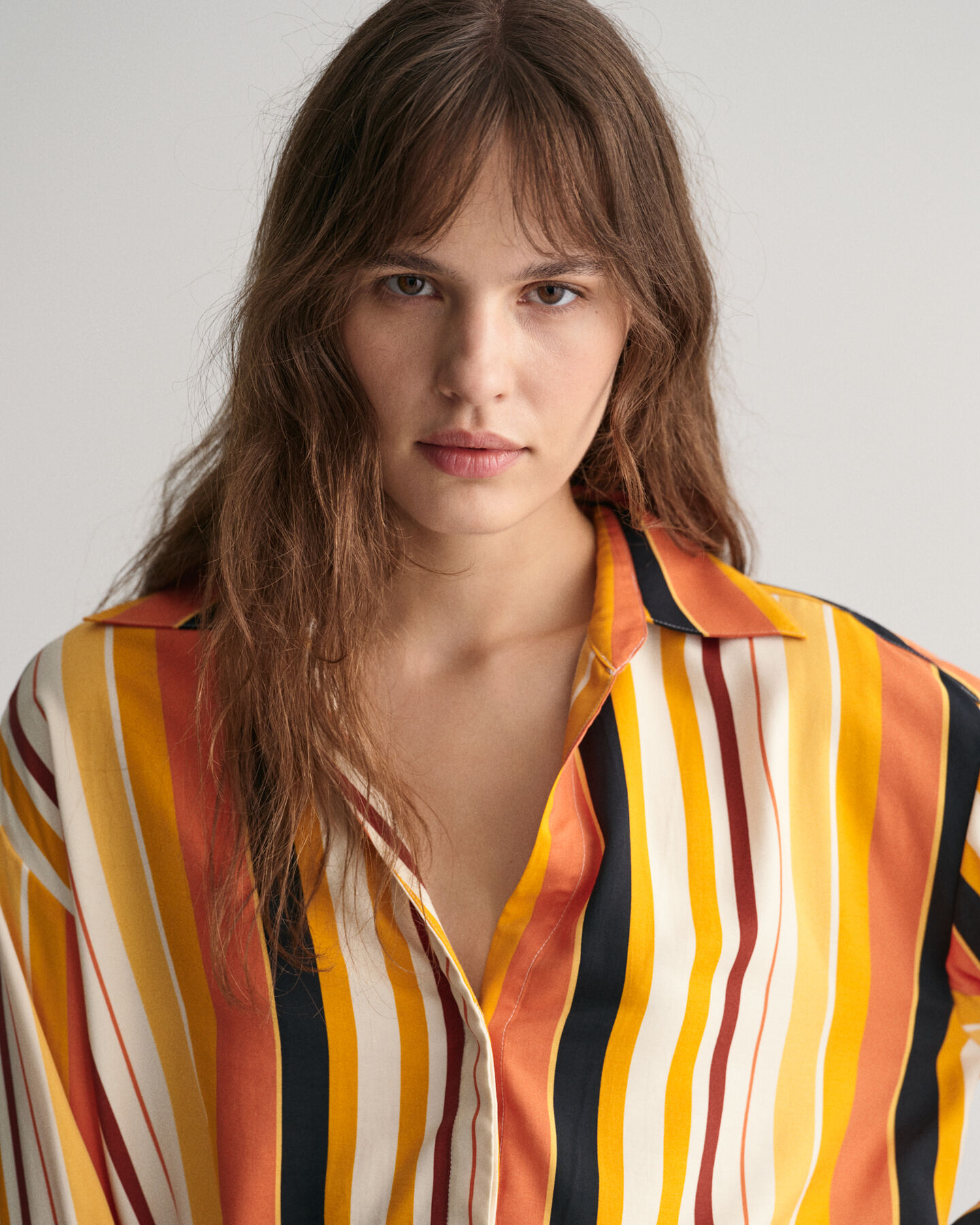 Chemise relaxed fit ray&eacute;e avec liens &agrave; nouer