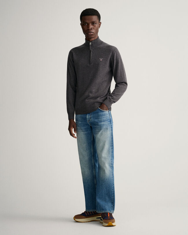 Trui met korte rits van buitengewoon zachte lamswol