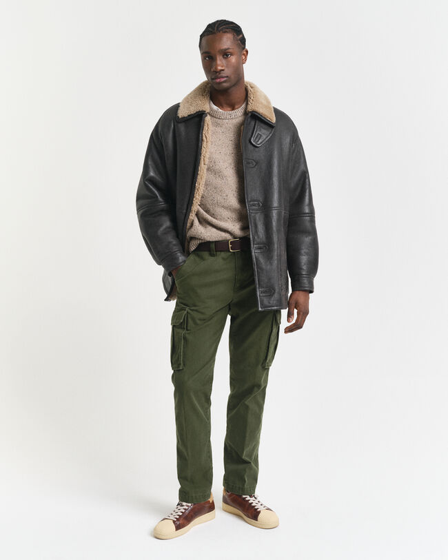 Regular Fit cargobroek van katoenkeper