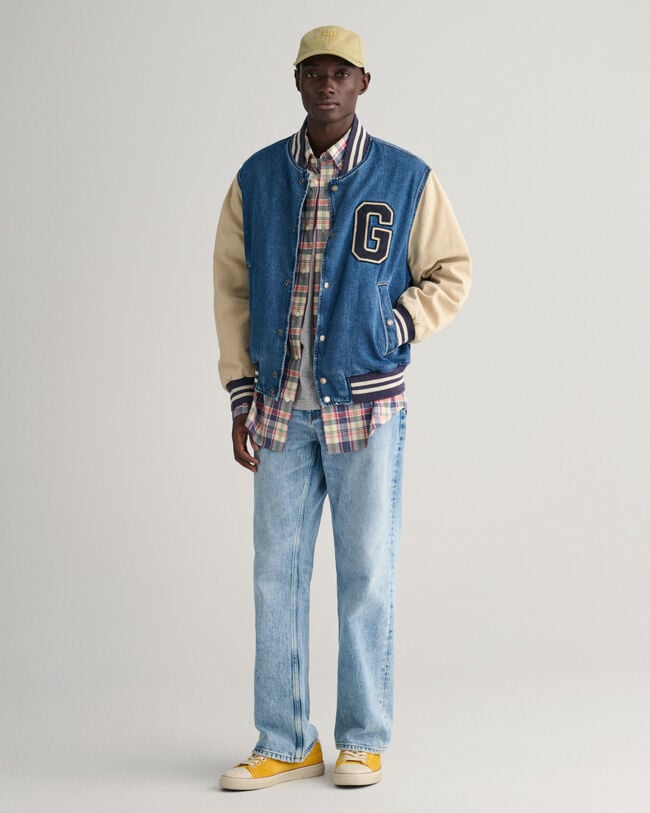 Regular Fit geruit hemd van katoen en linnen