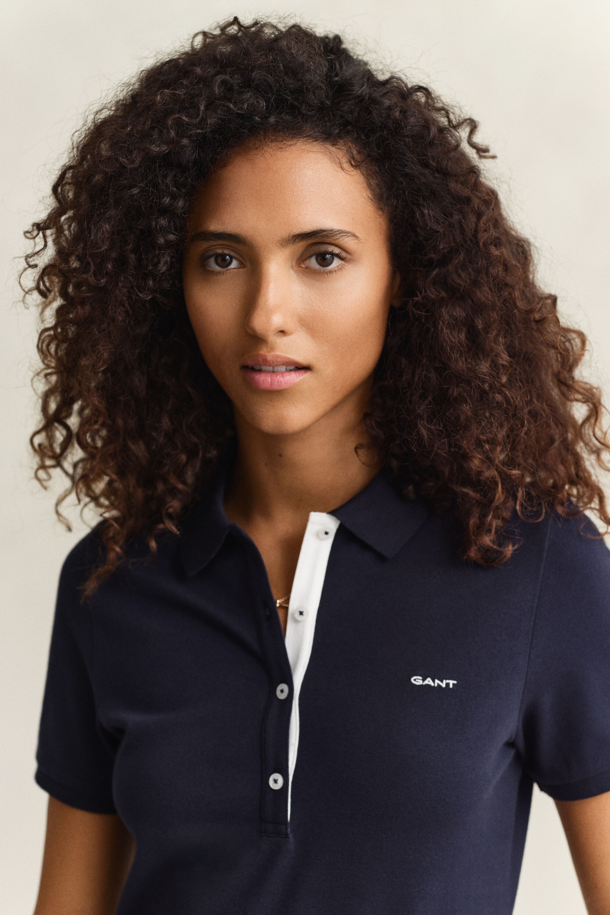 Piqué poloshirt met contrasterend detail